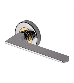 Pyramid Door Handle on Round Rose