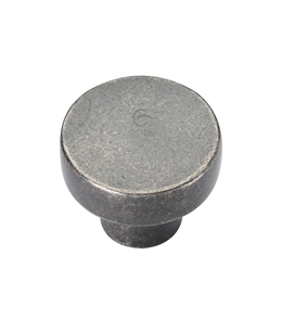 Rustic Pewter Round Disc Cabinet Knob