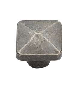 Rustic Pewter Square Pyramid Cabinet Knob