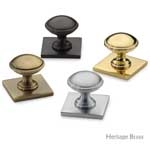 Domed Cabinet Knob with Square Backplate