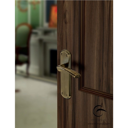Atlanta Door Handle on Plate in Satin Nickel on Zinc
