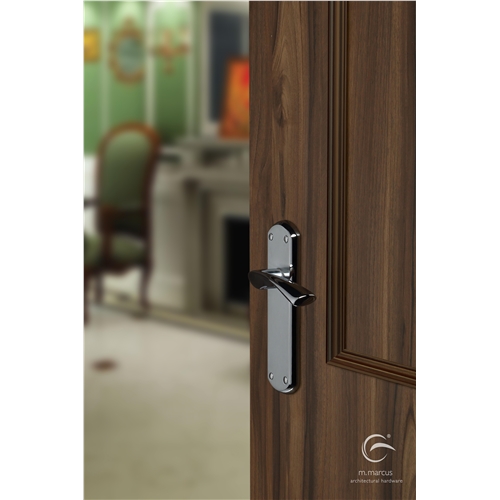 Atlanta Door Handle on Plate in Satin Nickel on Zinc