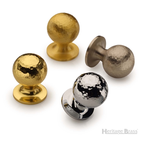 Ball Cabinet Knob Hammered Design in Polished Chrome