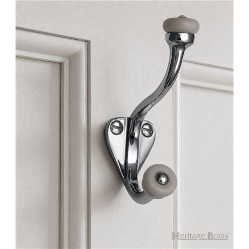Ceramic Hat & Coat Hook in Polished Brass