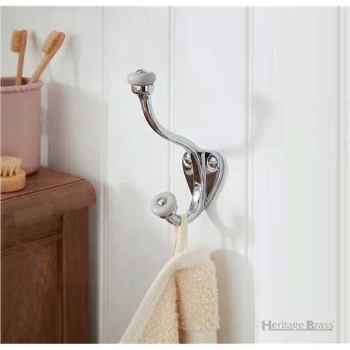 Ceramic Hat & Coat Hook in Polished Brass