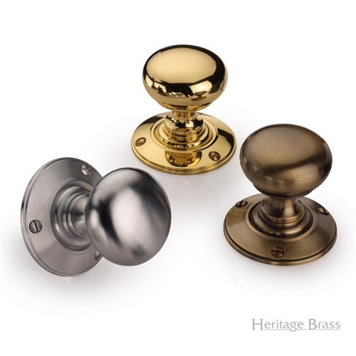 Chester  Mortice Knob on Rose in Satin Nickel