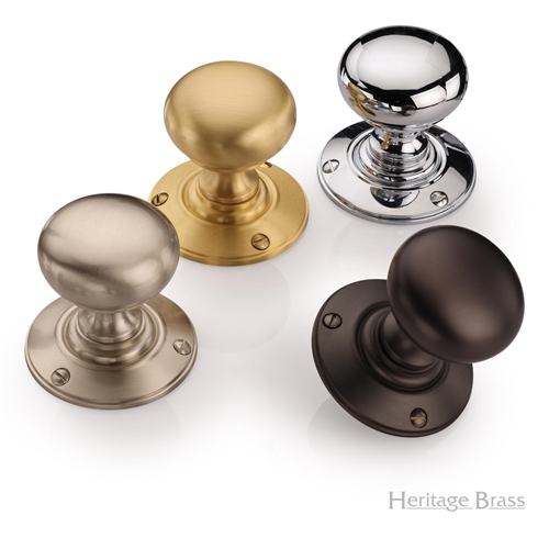 Chester  Mortice Knob on Rose in Satin Nickel