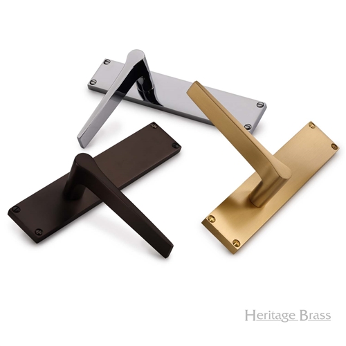 Gio Door Handle on 200mm Plate in Matt Bronze