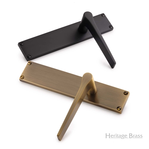 Gio Door Handle on 200mm Plate in Matt Bronze