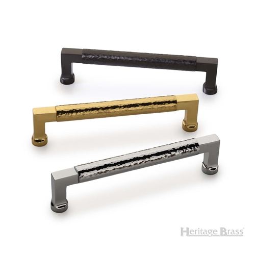 Hammered Bauhaus Cabinet Pull in Polished Chrome