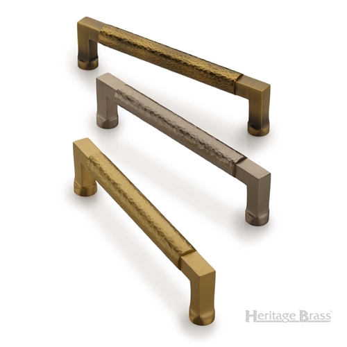 Hammered Bauhaus Cabinet Pull in Polished Chrome