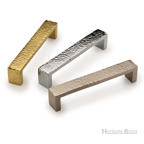 Hammered Wide Metro Cabinet Pull Handle in Polished Chrome