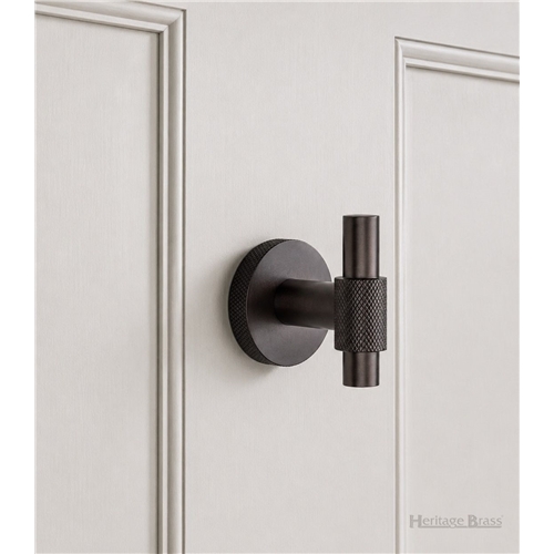 Heritage Brass Knurled Bar Hook in Satin Chrome