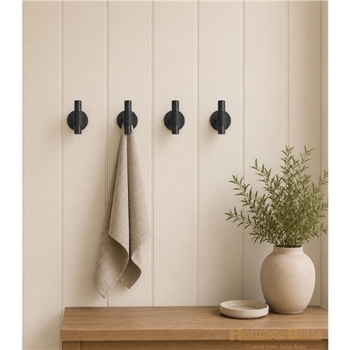 Heritage Brass Knurled Bar Hook in Satin Chrome