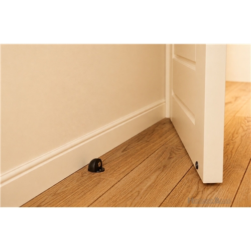 Heritage Brass Round Shielded Magnetic Door Stop in Satin Chrome
