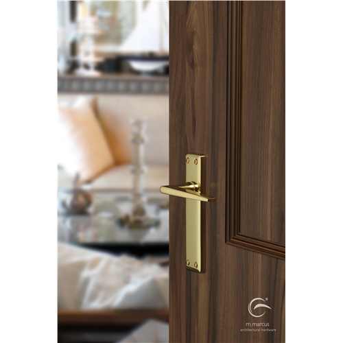 Kendal Door Handle on Plate in Satin Brass