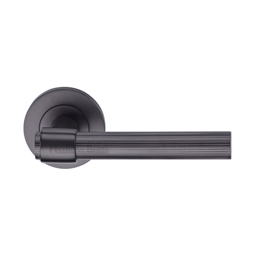 Heritage Brass Linear Fountain Lever on Rose in Matt Bronze