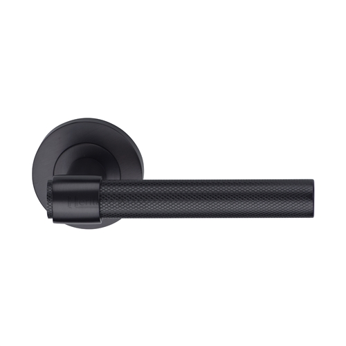 Heritage Brass Knurled Fountain Lever on Rose in Matt Bronze