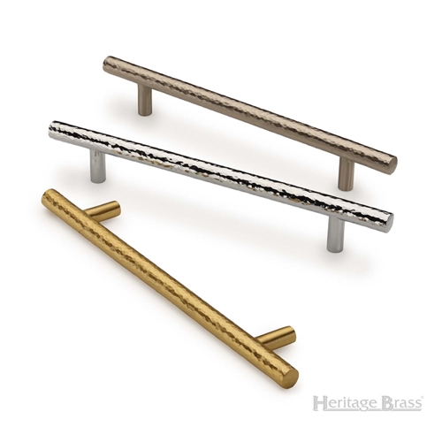 T-Bar Cabinet Pull Hammered Design in Matt Bronze