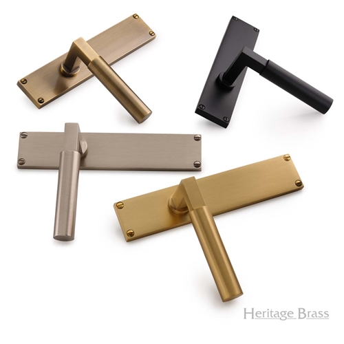 Bauhaus Door Handle on 200mm Plate in Polished Chrome