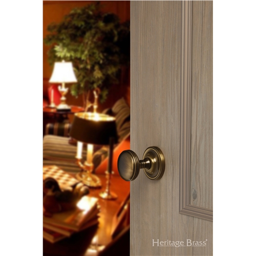 Whitehall Door Knob on Rose in Matt Bronze
