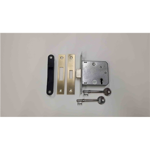 3" Deadlock 3 Lever in Satin Brass