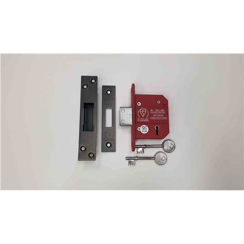 CE York British Standard 5 Lever Deadlock 2 1/2"  in Matt Bronze