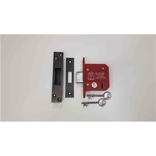 CE York British Standard 5 Lever Deadlock 3" in Matt Bronze