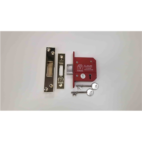 CE York British Standard 5 Lever Deadlock 3" in Polished Brass