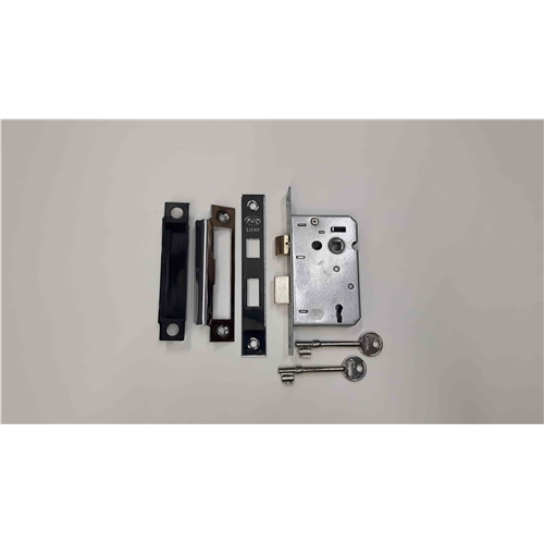 York 3 Lever Sash Lock 2 1/2" in Polished Chrome / Polished Nickel