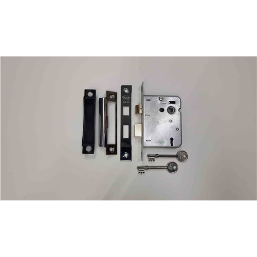 York 3 Lever Sash Lock 3" in Polished Chrome / Polished Nickel