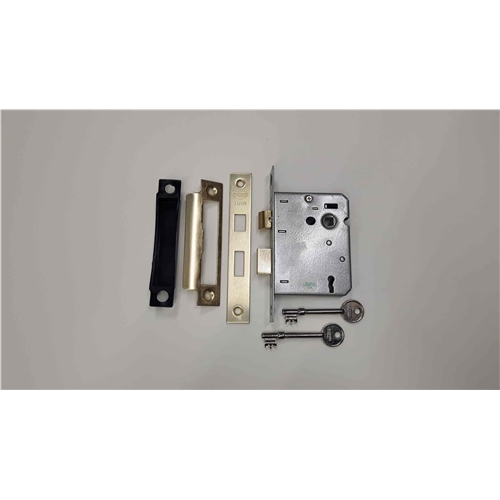 York 3 Lever Sash Lock 3" in Satin Brass