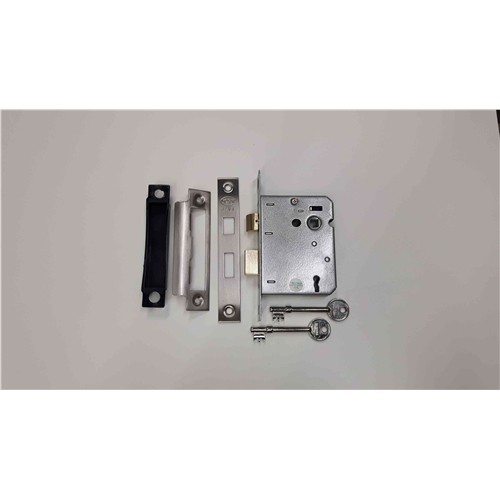 York 3 Lever Sash Lock 3" in Satin Chrome / Nickel Finish