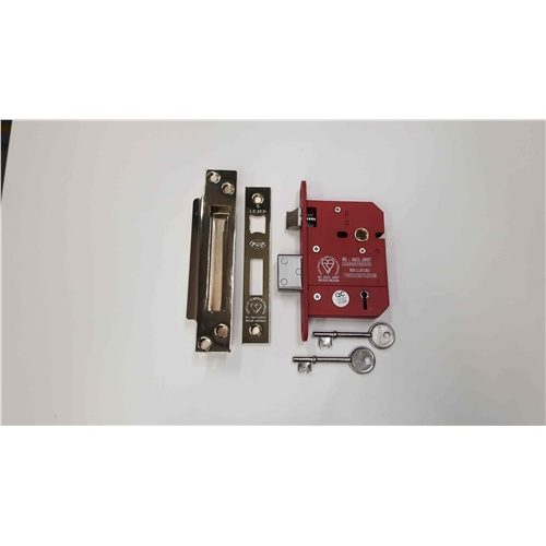 CE York British Standard 5 Lever Sashlock 3"  in Polished Brass