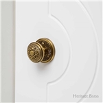 Aydon Door Knob on Rose in Antique Brass