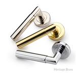 Bauhaus Door Handle on Round Rose in Matt Black