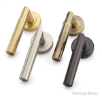Bauhaus Door Handle on Round Rose in Matt Black