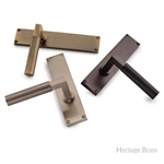 Bauhaus Knurled Door Handle on Plate in Polished Chrome