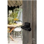 Black Iron Claverley Door Handle on Square  Rose in Matt   Black
