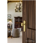 Charlston Door Knob on Plate in Polished Brass