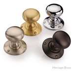 Chester  Mortice Knob on Rose in Satin Nickel