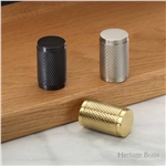 Cylindric Knurled Cabinet Knob in Polished Chrome