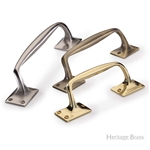 Door Pull Handle Offset in Polished Brass