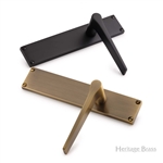 Gio Door Handle on 200mm Plate in Matt Bronze