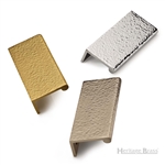 Edge Pull Cabinet Handle Hammered Design - 40mm Width in Polished Chrome