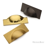 Hampshire Drawer Cup Pull Hammered Design in Matt Bronze