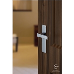 Metro Door Handle on Plate in Satin Brass