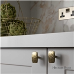 Rectangular Hammered Cabinet Knob in Antique Brass