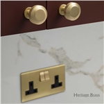 Ridge Cabinet Knob with Rose in Satin Brass