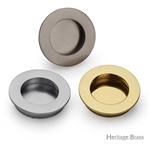 Round Flush Pull in Satin Nickel